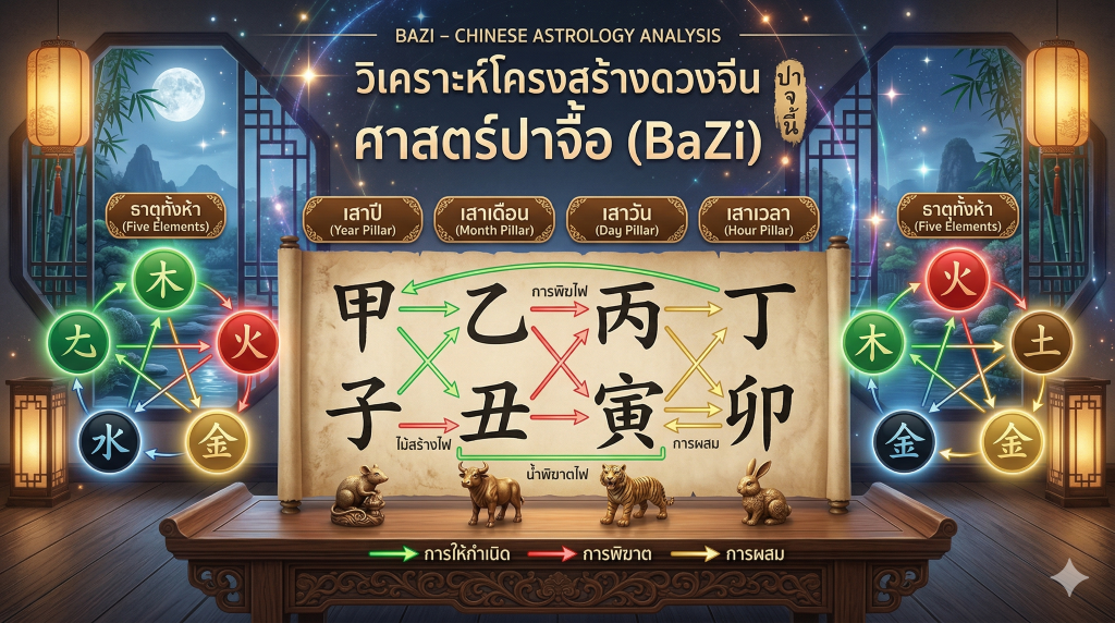 วิเคราะห์ดวงจีน ดูดวงจีน โป๊ยยี่สี่เถียว โปรแกรมดูดวงจีน ปาจื้อ Bazi